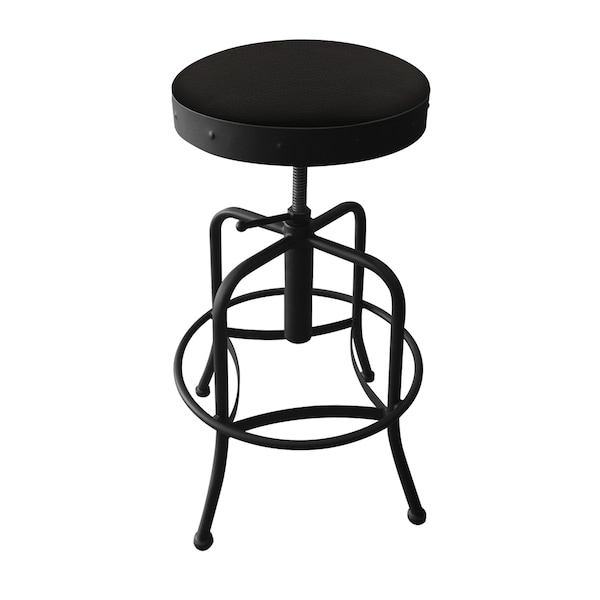 Adjustable Stool, Black Wrinkle, Canter Espresso Seat
